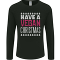 Have a Vegan Christmas Funny Xmas Vegetarian Mens Long Sleeve T-Shirt Black