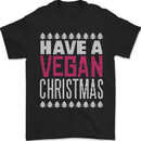 Have a Vegan Christmas Funny Xmas Vegetarian Mens T-Shirt 100% Cotton Black