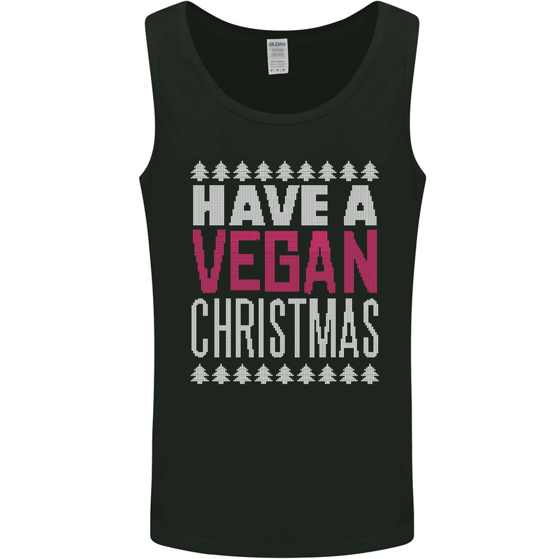 Have a Vegan Christmas Funny Xmas Vegetarian Mens Vest Tank Top Black