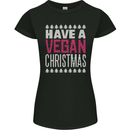 Have a Vegan Christmas Funny Xmas Vegetarian Womens Petite Cut T-Shirt Black
