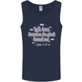 He First Loved Us Christian Jesus God Christ Mens Vest Tank Top Navy Blue
