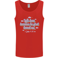 He First Loved Us Christian Jesus God Christ Mens Vest Tank Top Red