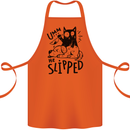 He Slipped A Cat Murdering a Dog Funny Cotton Apron 100% Organic Orange
