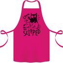 He Slipped A Cat Murdering a Dog Funny Cotton Apron 100% Organic Pink