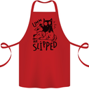 He Slipped A Cat Murdering a Dog Funny Cotton Apron 100% Organic Red