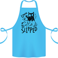 He Slipped A Cat Murdering a Dog Funny Cotton Apron 100% Organic Turquoise