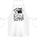 He Slipped A Cat Murdering a Dog Funny Cotton Apron 100% Organic White