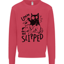 He Slipped A Cat Murdering a Dog Funny Kids Sweatshirt Jumper Heliconia