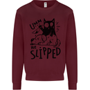 He Slipped A Cat Murdering a Dog Funny Kids Sweatshirt Jumper Maroon