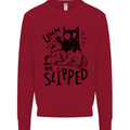 He Slipped A Cat Murdering a Dog Funny Kids Sweatshirt Jumper Red