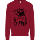 He Slipped A Cat Murdering a Dog Funny Kids Sweatshirt Jumper Red