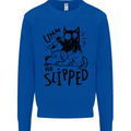 He Slipped A Cat Murdering a Dog Funny Kids Sweatshirt Jumper Royal Blue