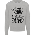 He Slipped A Cat Murdering a Dog Funny Kids Sweatshirt Jumper Sports Grey