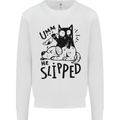 He Slipped A Cat Murdering a Dog Funny Kids Sweatshirt Jumper White