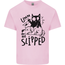 He Slipped A Cat Murdering a Dog Funny Kids T-Shirt Childrens Light Pink
