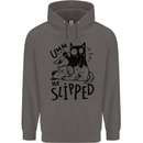 He Slipped A Cat Murdering a Dog Funny Mens 80% Cotton Hoodie Charcoal