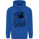 He Slipped A Cat Murdering a Dog Funny Mens 80% Cotton Hoodie Royal Blue