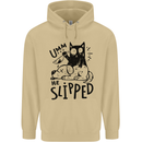 He Slipped A Cat Murdering a Dog Funny Mens 80% Cotton Hoodie Sand