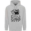 He Slipped A Cat Murdering a Dog Funny Mens 80% Cotton Hoodie Sports Grey