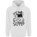 He Slipped A Cat Murdering a Dog Funny Mens 80% Cotton Hoodie White