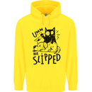 He Slipped A Cat Murdering a Dog Funny Mens 80% Cotton Hoodie Yellow