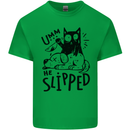 He Slipped A Cat Murdering a Dog Funny Mens Cotton T-Shirt Tee Top Irish Green