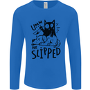 He Slipped A Cat Murdering a Dog Funny Mens Long Sleeve T-Shirt Royal Blue