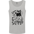 He Slipped A Cat Murdering a Dog Funny Mens Vest Tank Top Sports Grey