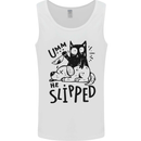 He Slipped A Cat Murdering a Dog Funny Mens Vest Tank Top White