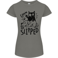 He Slipped A Cat Murdering a Dog Funny Womens Petite Cut T-Shirt Charcoal