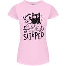 He Slipped A Cat Murdering a Dog Funny Womens Petite Cut T-Shirt Light Pink
