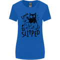He Slipped A Cat Murdering a Dog Funny Womens Wider Cut T-Shirt Royal Blue