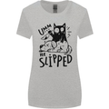 He Slipped A Cat Murdering a Dog Funny Womens Wider Cut T-Shirt Sports Grey