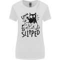 He Slipped A Cat Murdering a Dog Funny Womens Wider Cut T-Shirt White