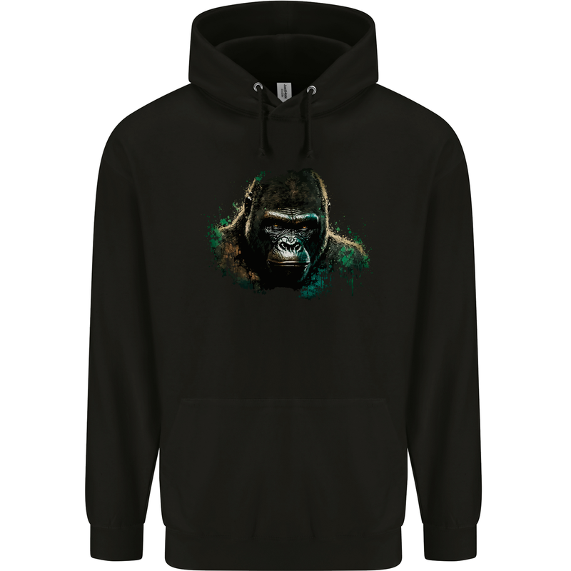 Head of a Gorilla Childrens Kids Hoodie Black