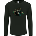 Head of a Gorilla Mens Long Sleeve T-Shirt Black