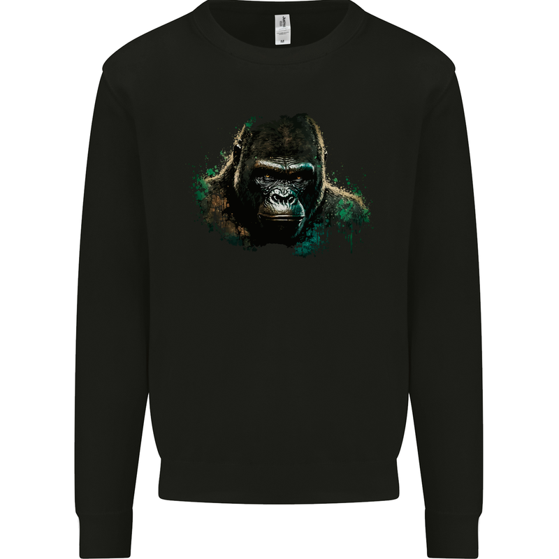 Head of a Gorilla Mens Sweatshirt Jumper Black