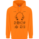 Headphones Patent Blueprint Dance Music DJ Childrens Kids Hoodie Orange