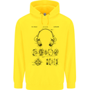 Headphones Patent Blueprint Dance Music DJ Childrens Kids Hoodie Yellow