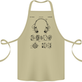 Headphones Patent Blueprint Dance Music DJ Cotton Apron 100% Organic Khaki