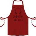 Headphones Patent Blueprint Dance Music DJ Cotton Apron 100% Organic Maroon