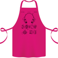 Headphones Patent Blueprint Dance Music DJ Cotton Apron 100% Organic Pink