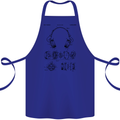 Headphones Patent Blueprint Dance Music DJ Cotton Apron 100% Organic Royal Blue