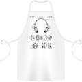 Headphones Patent Blueprint Dance Music DJ Cotton Apron 100% Organic White