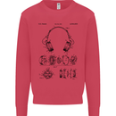 Headphones Patent Blueprint Dance Music DJ Kids Sweatshirt Jumper Heliconia
