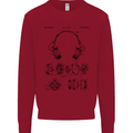 Headphones Patent Blueprint Dance Music DJ Kids Sweatshirt Jumper Red