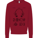 Headphones Patent Blueprint Dance Music DJ Kids Sweatshirt Jumper Red