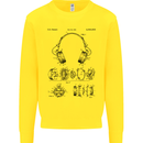 Headphones Patent Blueprint Dance Music DJ Kids Sweatshirt Jumper Yellow