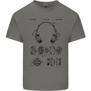 Headphones Patent Blueprint Dance Music DJ Kids T-Shirt Childrens Charcoal