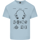 Headphones Patent Blueprint Dance Music DJ Kids T-Shirt Childrens Light Blue